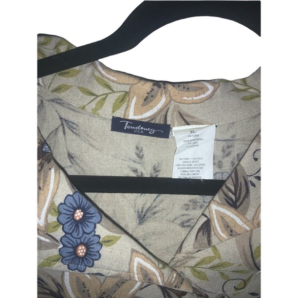 Tendency USA Linen Blend Blouse Women Sz.XL - Picture 3 of 6